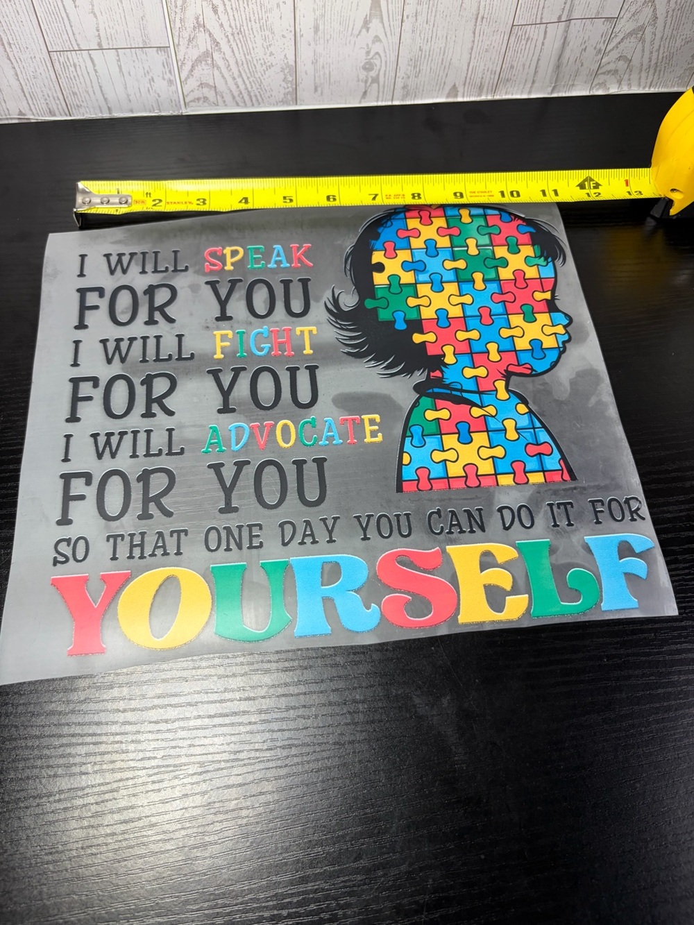 Autism Puzzle Piece Inspirational DTF TRANSFER SHEET (HOT PEEL)